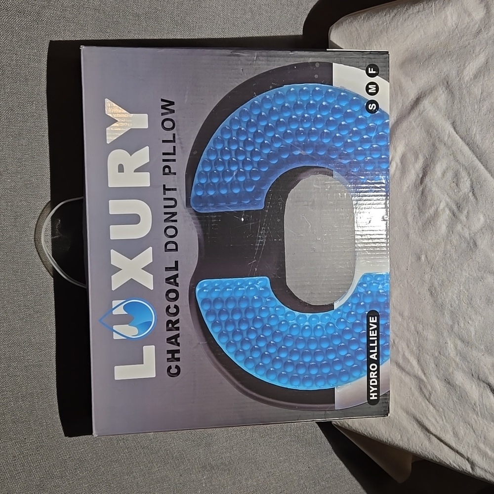 Luxury Charcoal Donut Pillow size Firm NIB
